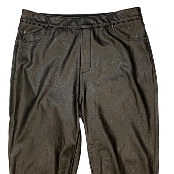 Spanx Faux Leather Like Ankle Skinny Pants XL Noir High Rise Sexy 20282R - Picture 7 of 12